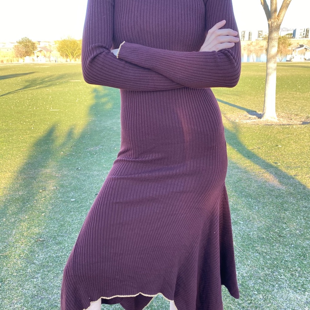 Topshop burgundy dress - Picture 2 of 7